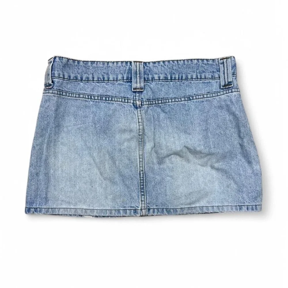 Vintage L.E.I. Low Rise Blue Denim‎ Mini Skirt Y2K Size 7